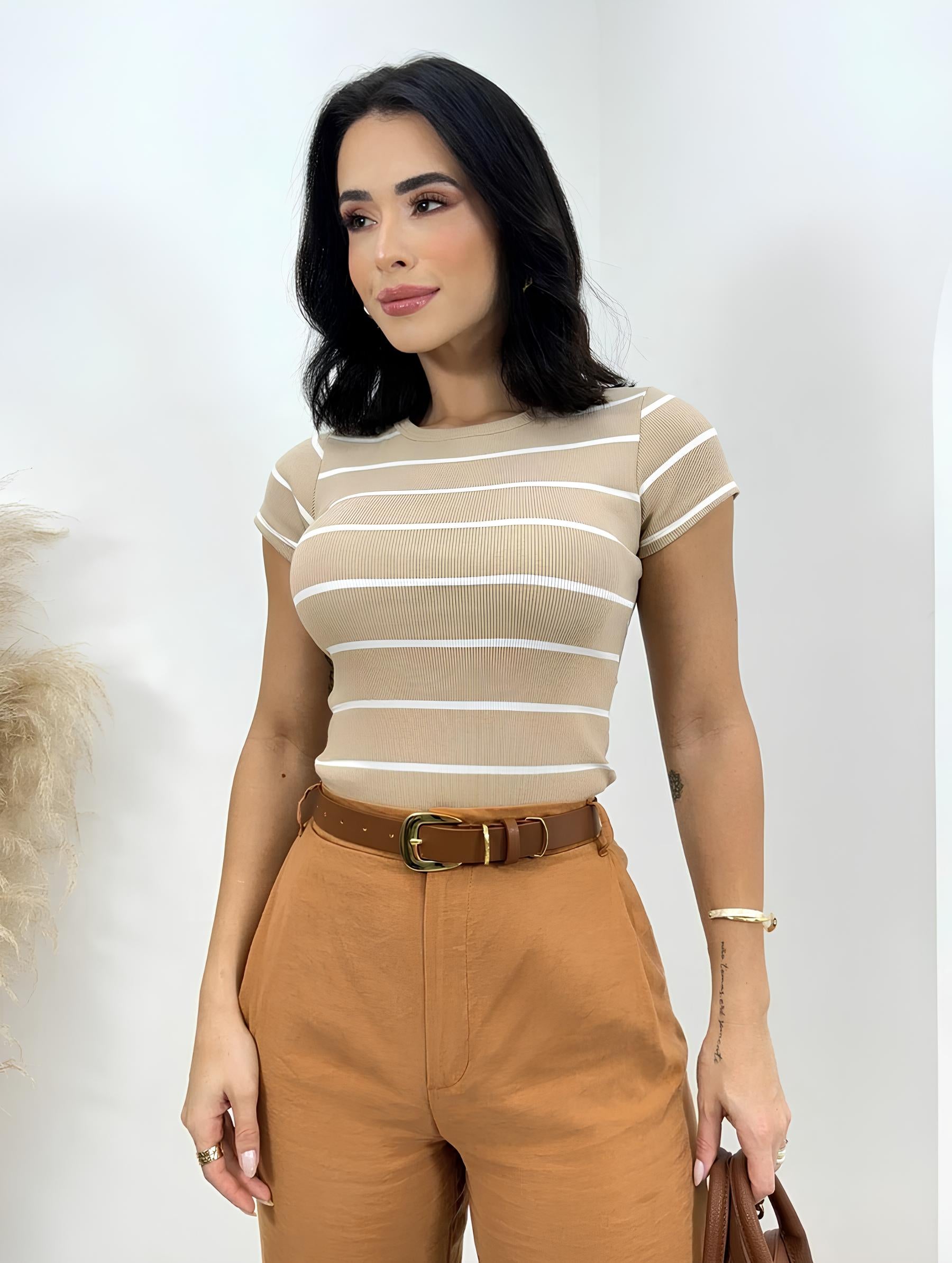 Blusa Manga Curta Listrada