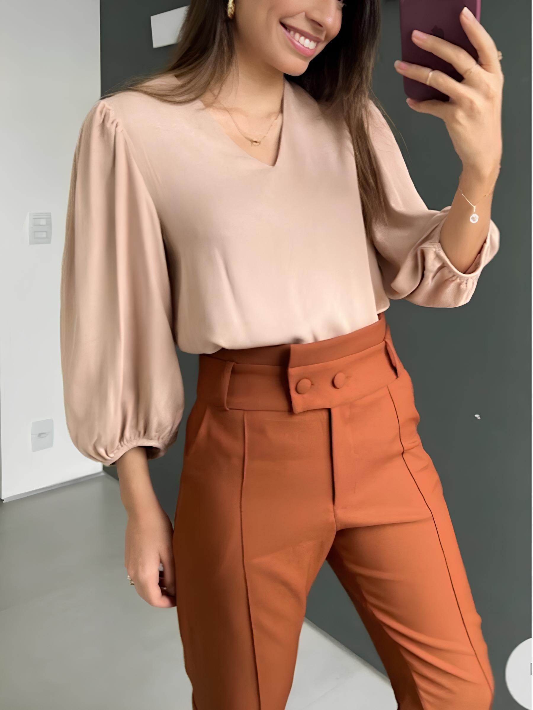 Blusa Social Feminina Manga 3/4