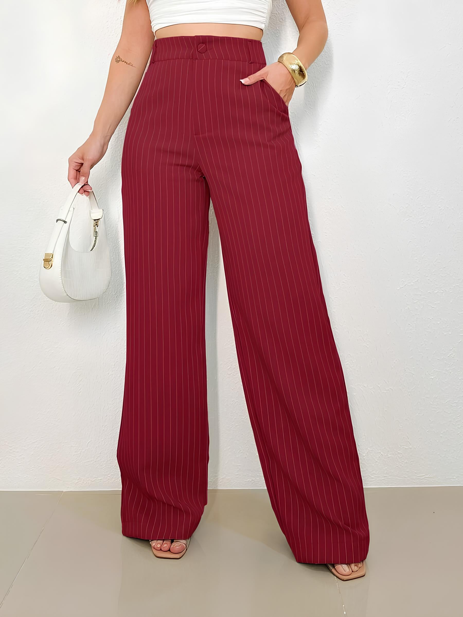 Calça Pantalona com Listras