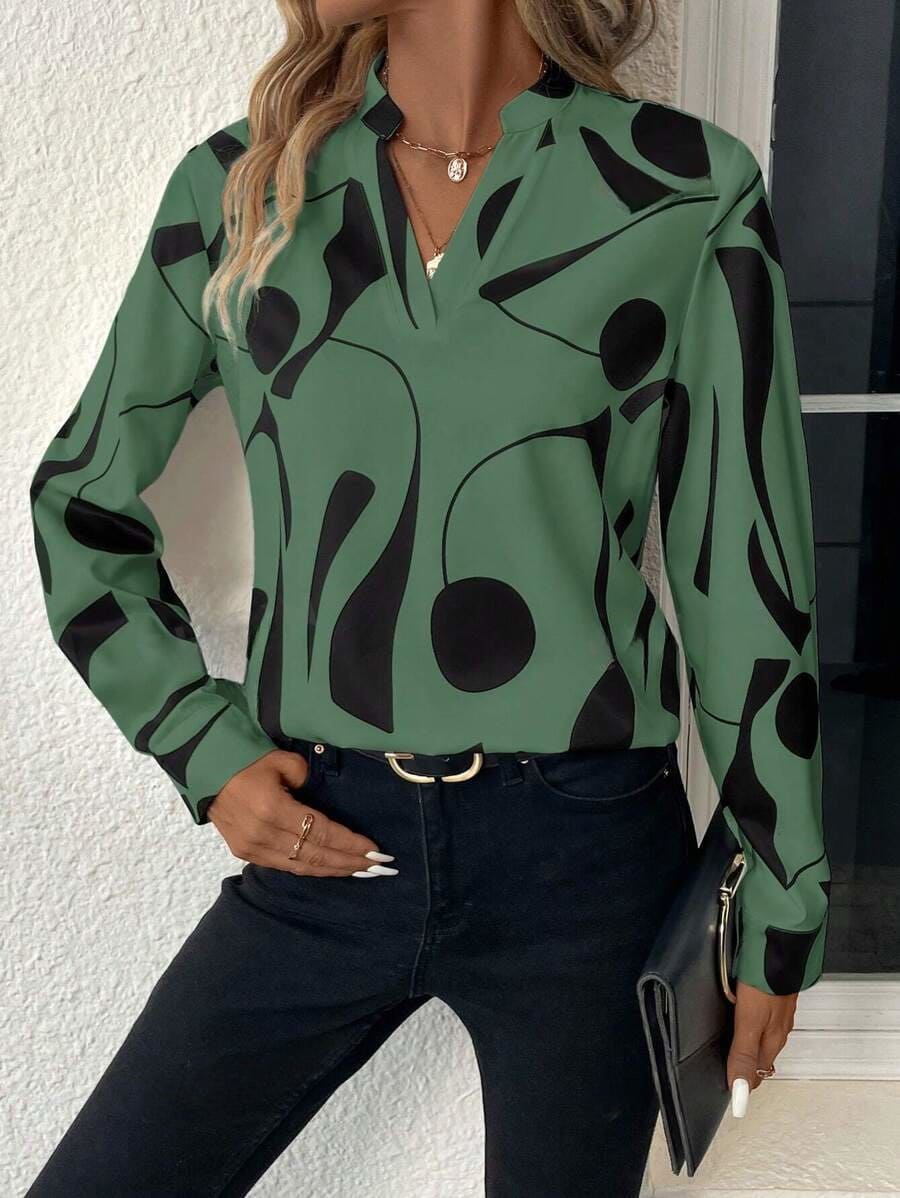 Blusa Manga Longa Casual Geovana